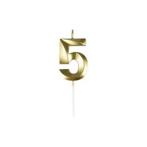 Sviečka číslo 5 – zlatá